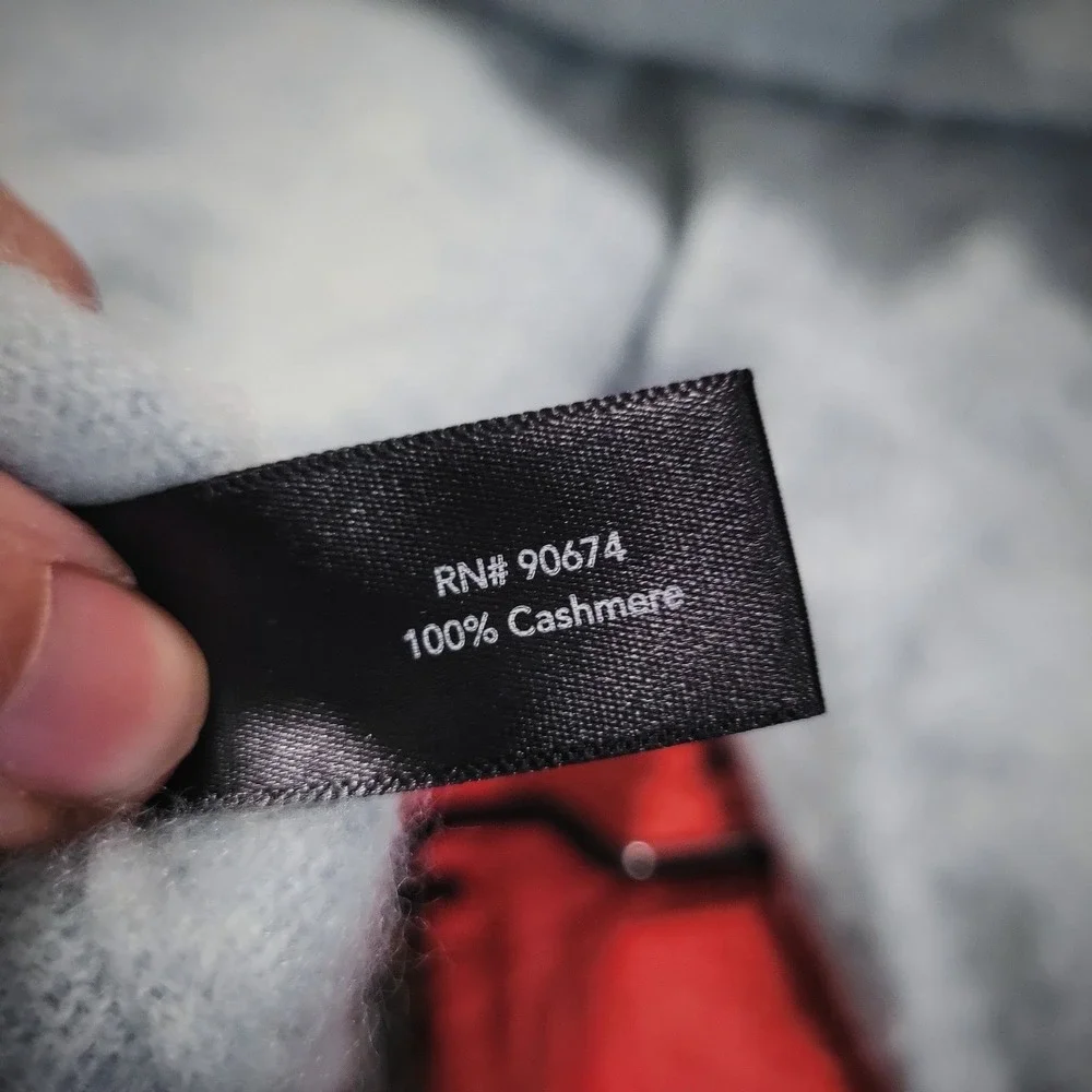 Boston Proper Light‎ Blue 100% Cashmere Crew Neck Puff Sleeve Sweater